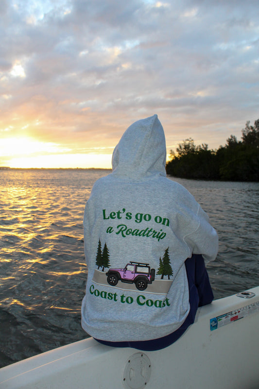 Roadtrip Jeep Hoodie - "Let's Go On a Roadtrip Coast to Coast" Hoodie